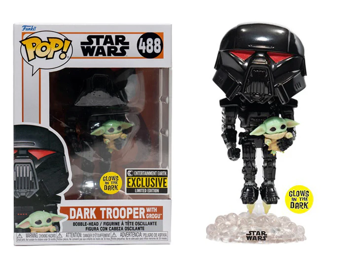 488 Star Wars The Mandalorian: Dark Trooper with Grogu Glow-in-the-Dark Exclusive