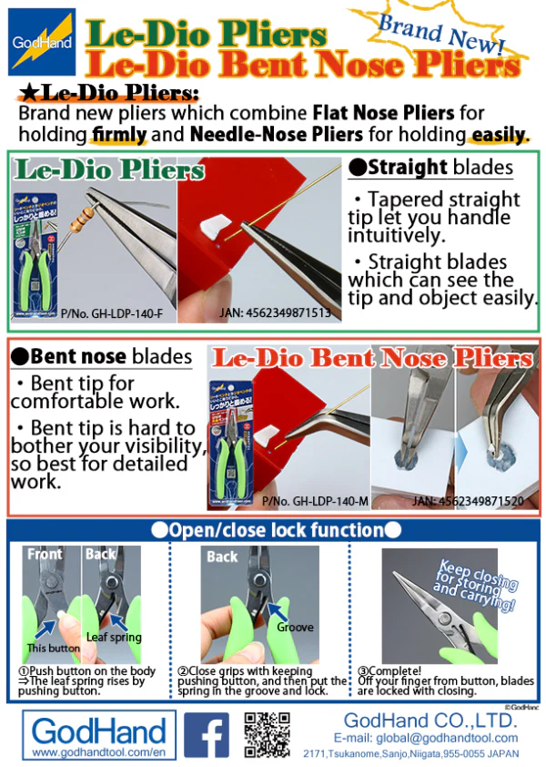 Le-Dio Bent Nose Pliers