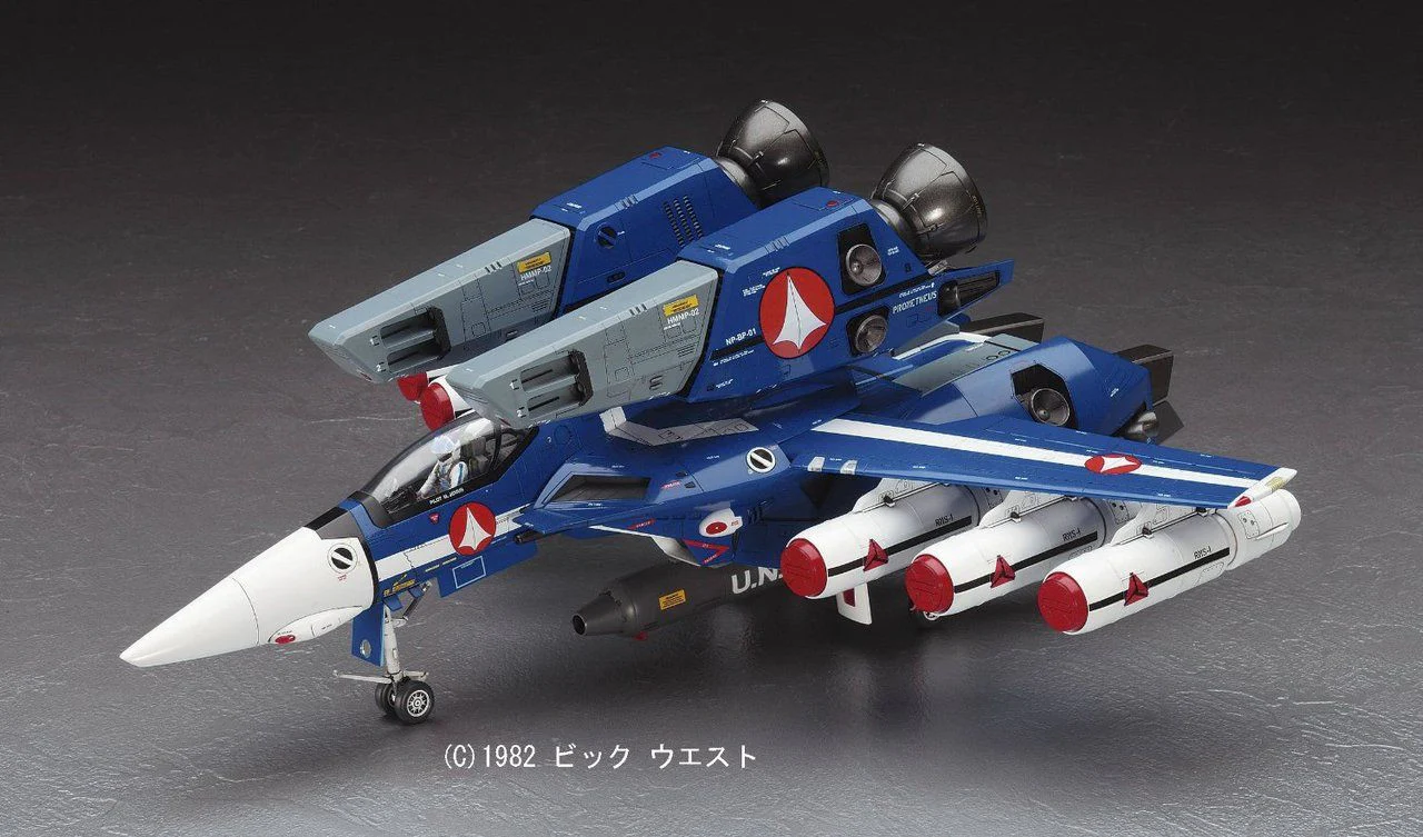 "Macross" VF-1J SUPER VALKYRIE w/RMS-1 Max & Milia 1/48 Model Kit - Image 2