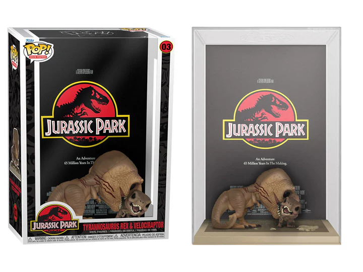 Pop! Movie Poster: Jurassic Park - Tyrannosaurus Rex and Velociraptor