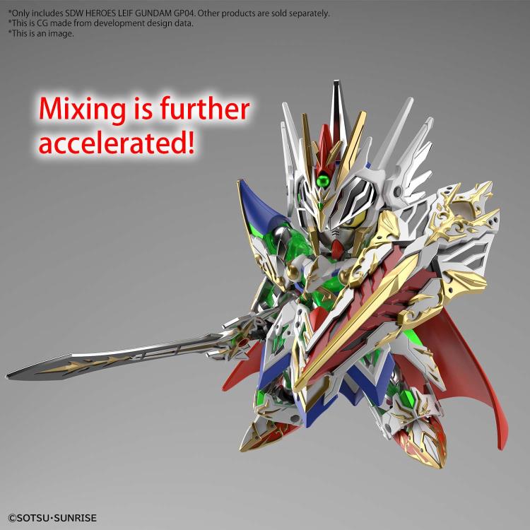SD Gundam World Heroes 25 Leif Gundam GP04 Model Kit - Image 7