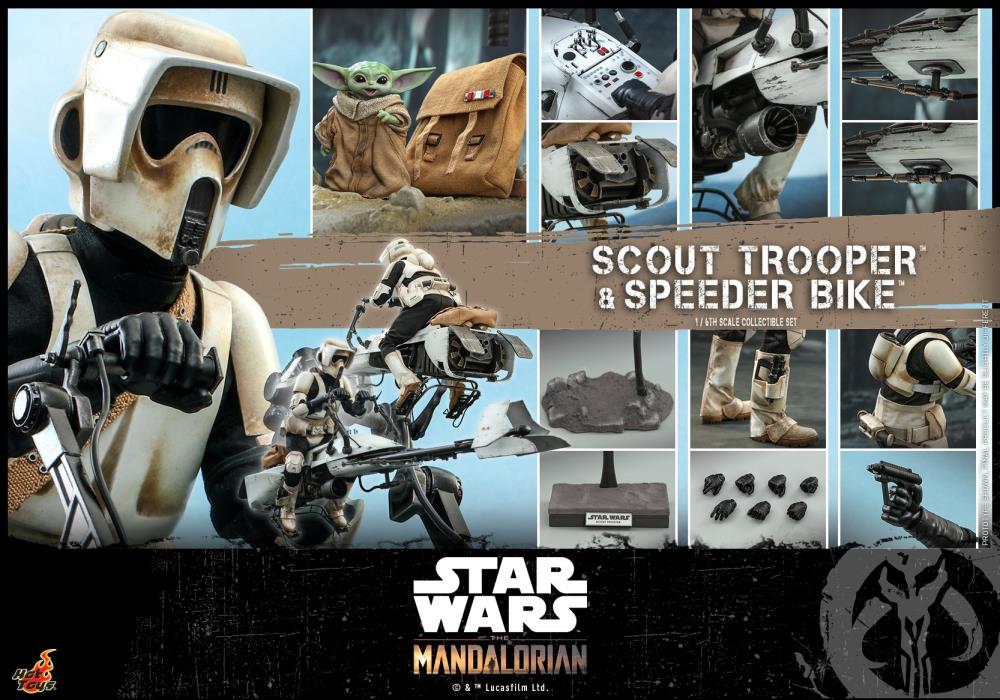 Star Wars The Mandalorian: Scout Trooper With Speeder Bike 1/6 Figure TMS017 - Image 12