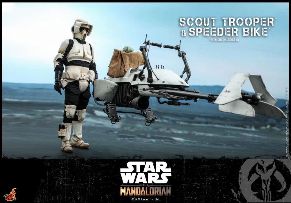 Star Wars The Mandalorian: Scout Trooper With Speeder Bike 1/6 Figure TMS017 - Image 2