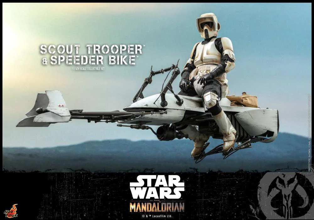 Star Wars The Mandalorian: Scout Trooper With Speeder Bike 1/6 Figure TMS017 - Image 5