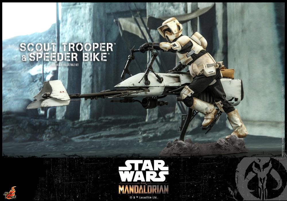 Star Wars The Mandalorian: Scout Trooper With Speeder Bike 1/6 Figure TMS017 - Image 6