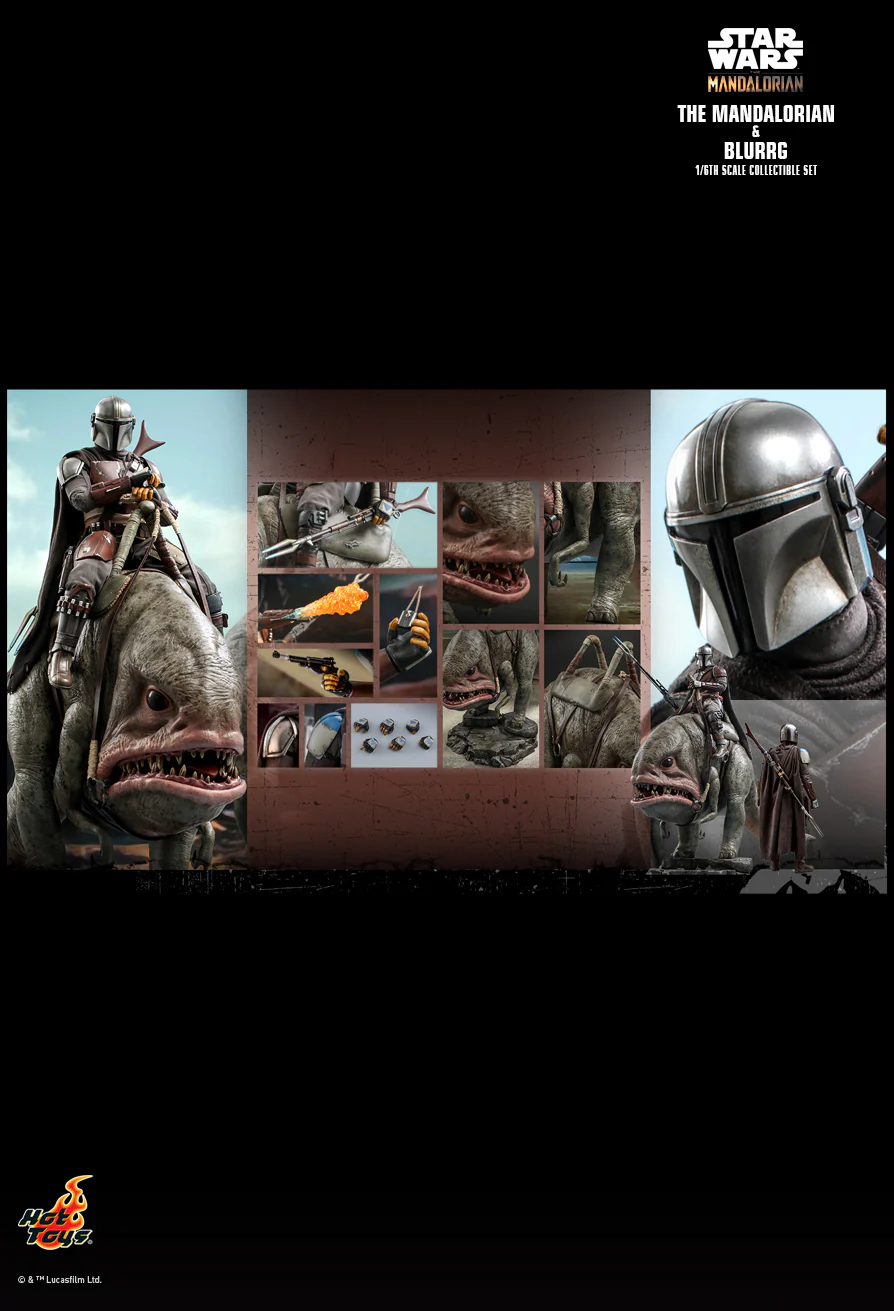 Star Wars The Mandalorian: The Mandalorian and Blurrg 1/6 Figure TMS046 - Image 7