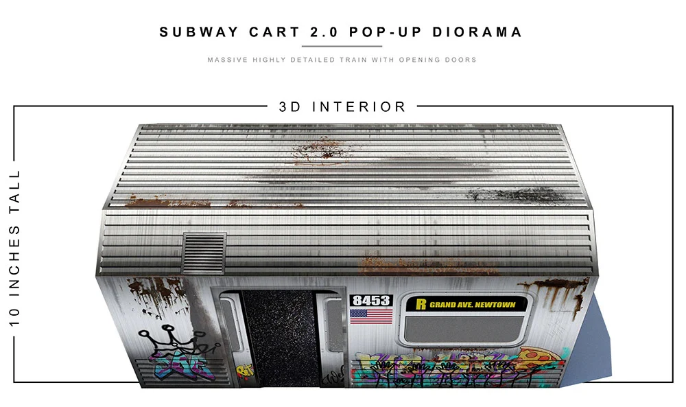 Subway Car (2.0) 1/12 Scale Pop-Up Diorama - Image 2