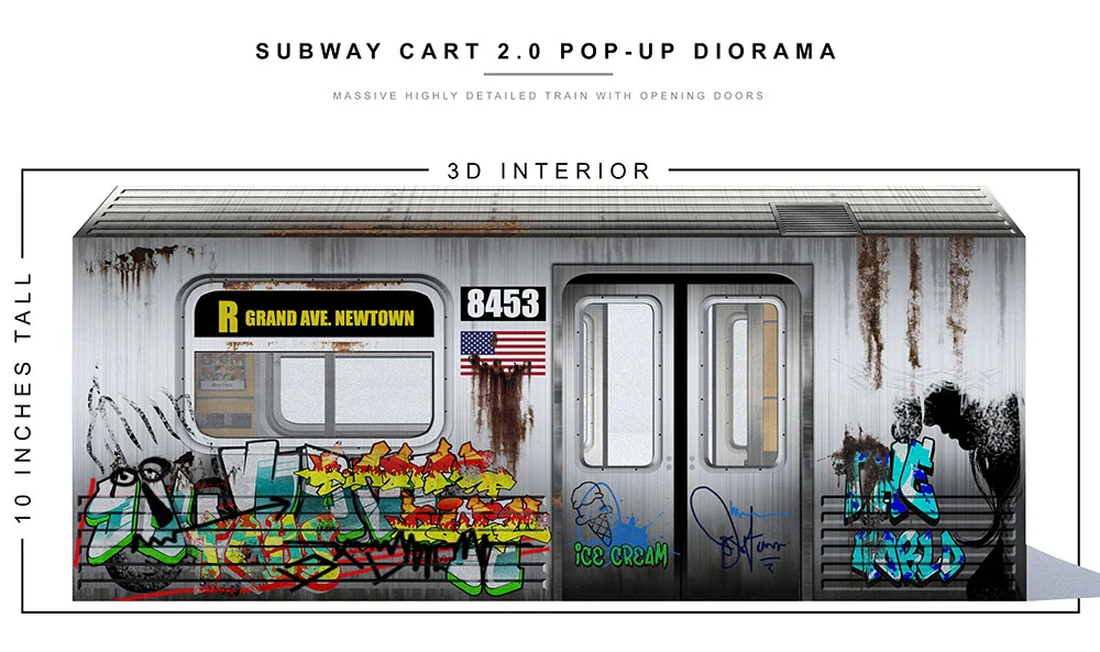 Subway Car (2.0) 1/12 Scale Pop-Up Diorama - Image 3