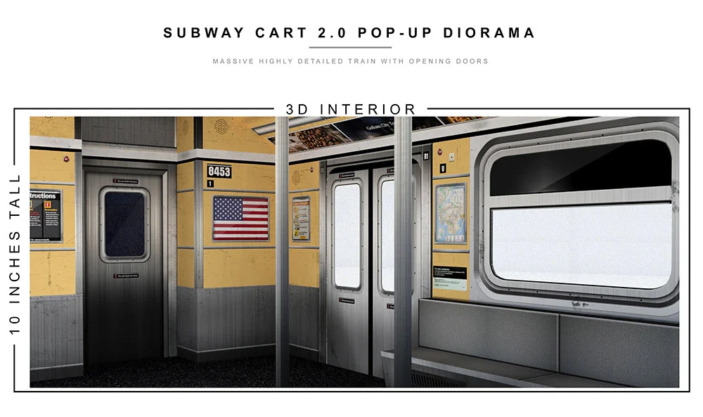 Subway Car (2.0) 1/12 Scale Pop-Up Diorama - Image 4
