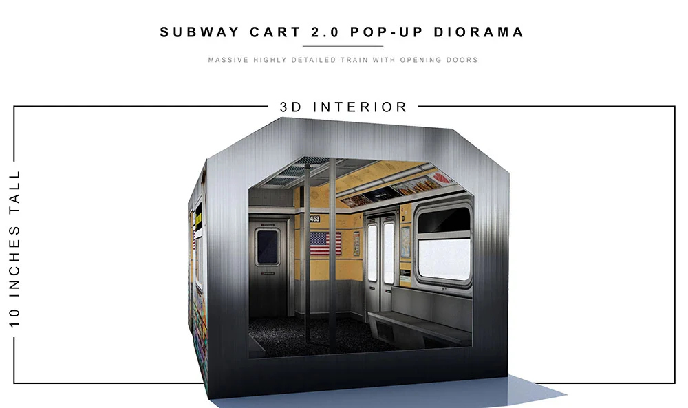 Subway Car (2.0) 1/12 Scale Pop-Up Diorama - Image 5