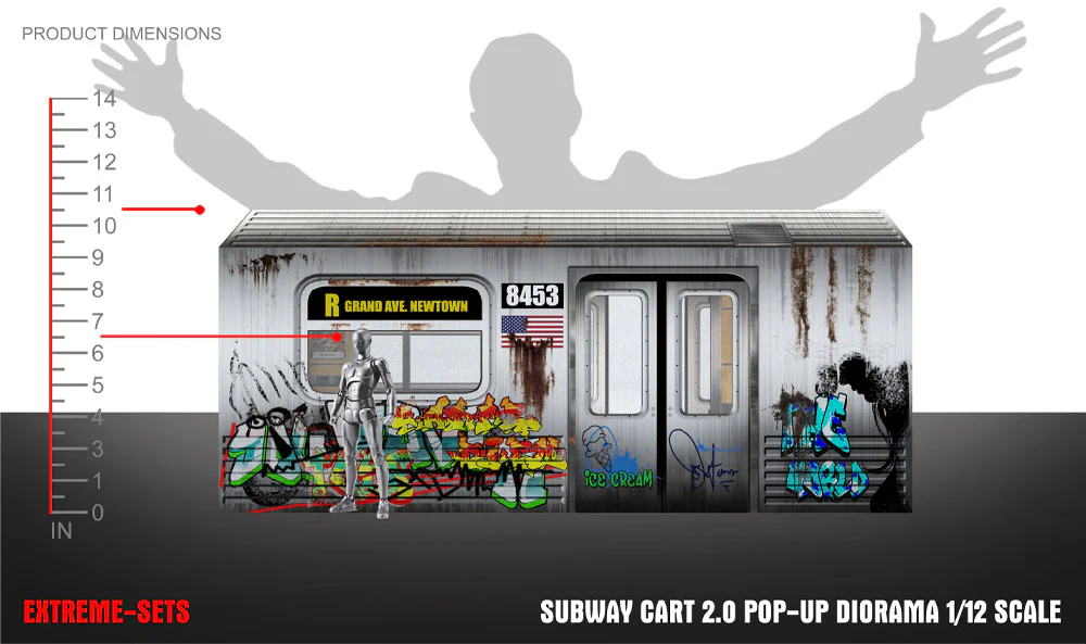 Subway Car (2.0) 1/12 Scale Pop-Up Diorama - Image 7