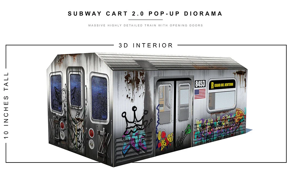 Subway Car (2.0) 1/12 Scale Pop-Up Diorama - Image 9