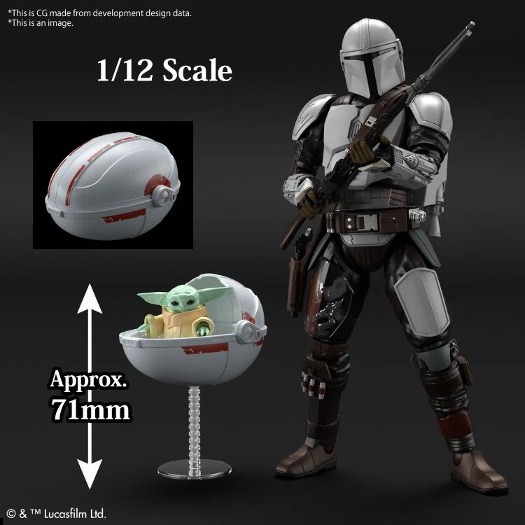 The Mandalorian Grogu 1/4 & 1/12 Scale Model Kit Set - Image 7