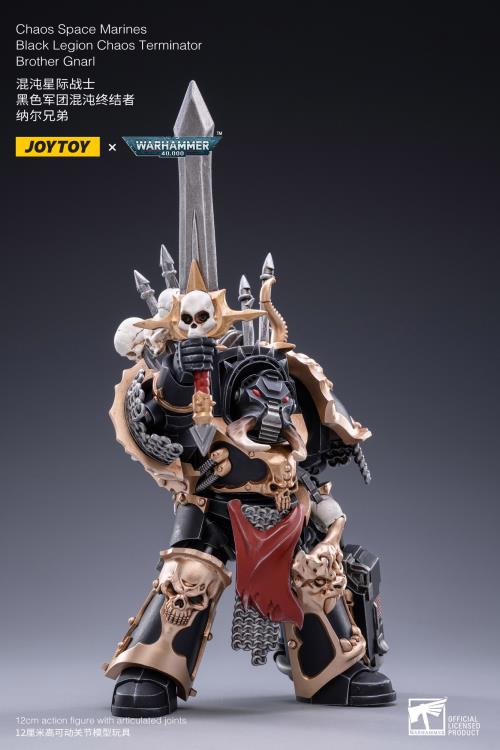 Warhammer 40K Black Legion Chaos Terminator Brother Gnarl 1/18 Scale Figure - Image 7