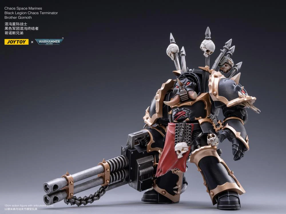 Warhammer 40K Black Legion Chaos Terminator Brother Gornoth 1/18 Scale Figure - Image 3