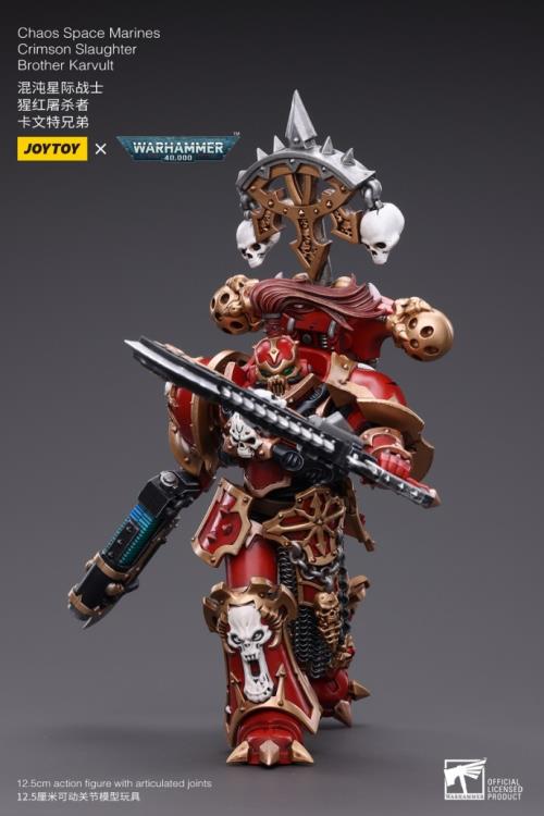 Warhammer 40K Chaos Space Marines Crimson Slaughter Brother Karvult 1/18 Scale Figure - Image 6