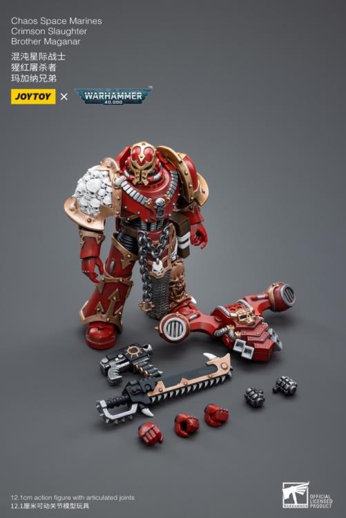 Warhammer 40K Chaos Space Marines Crimson Slaughter Brother Maganar 1/18 Scale Figure - Image 8