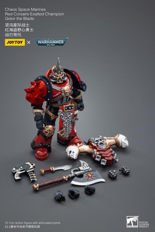 Warhammer 40K Chaos Space Marines Red Corsairs Exalted Champion Gotor the Blade 1/18 Scale Figure - Image 8