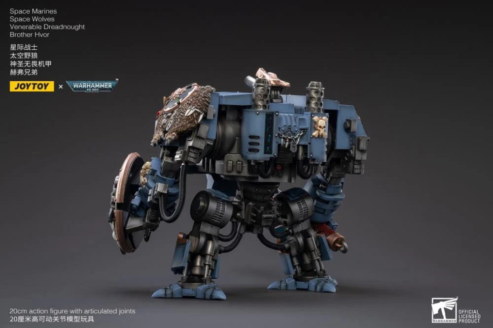 Warhammer 40K Space Marines Space Wolves Venerable Dreadnought Brother Hvor 1/18 Scale Figure - Image 4