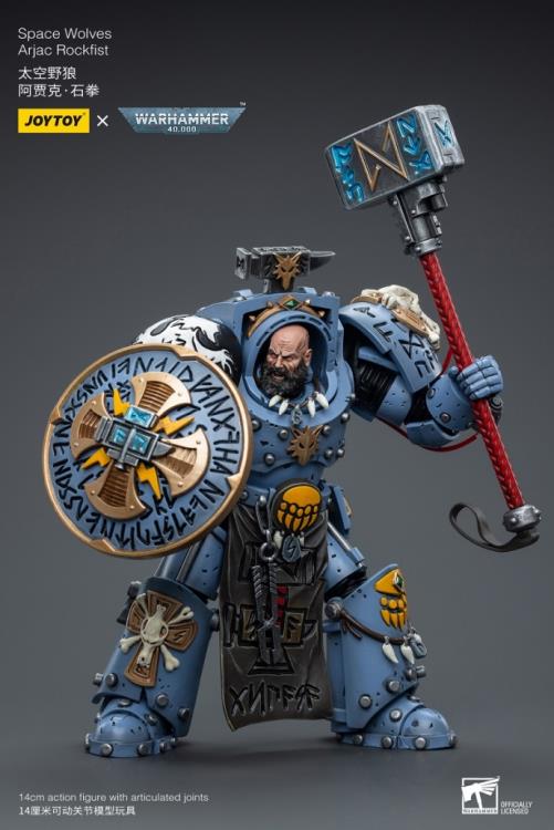 Warhammer 40K Space Wolves Arjac Rockfist 1/18 Scale Figure - Image 2