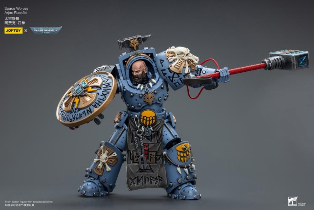 Warhammer 40K Space Wolves Arjac Rockfist 1/18 Scale Figure - Image 6