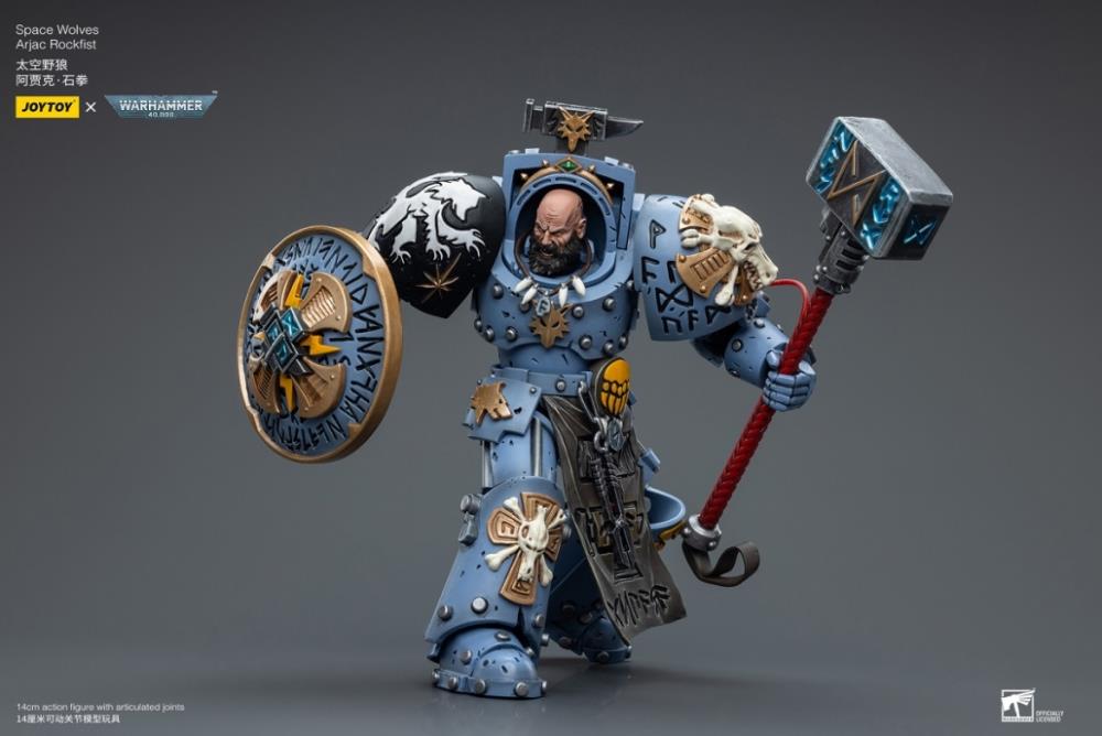Warhammer 40K Space Wolves Arjac Rockfist 1/18 Scale Figure - Image 8